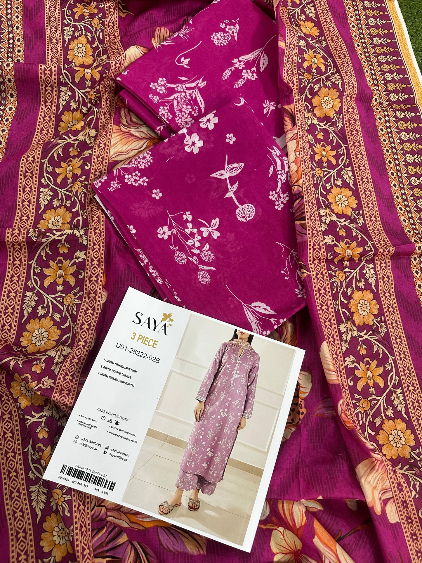 🍃SAYA PRINTED LAWN 3PC🍃*