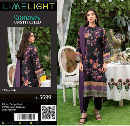 🌼 LIMELIGHT BANADORA 3PCS 🌼  2026 ☀️💎 3 Piece Unstitched Lawn 💎