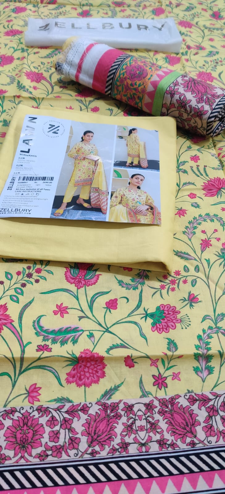 Zellbury With Net Duppata 3Pc