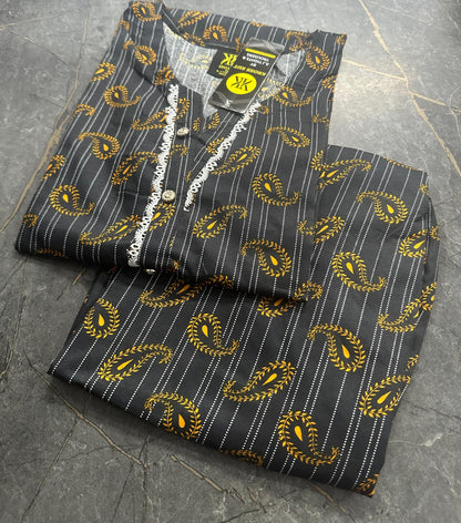 Stitched 2 Pieces Polo Allover Cords Set