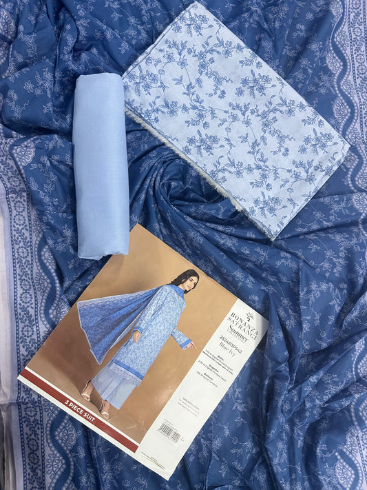 Bonanza Satrangi 2S24P3P542 Blue Ivy 3 PCs Lawn