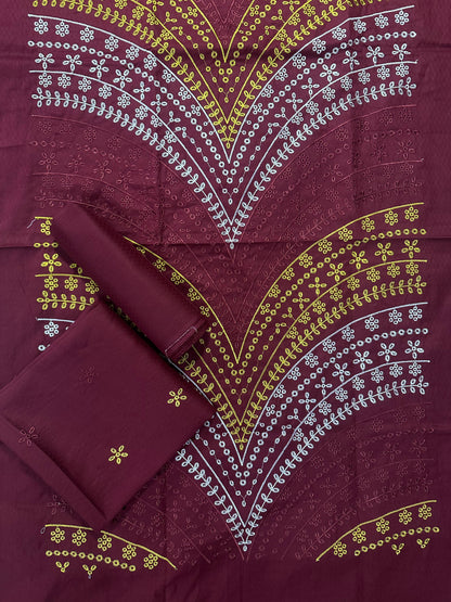 MARIA B–2PC MAROON Emb Lawn #3413