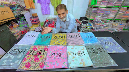 ZESH Unstitched Lawn 100% Original 3 PCs Suit In WHOLESALE PRICE 💯✨