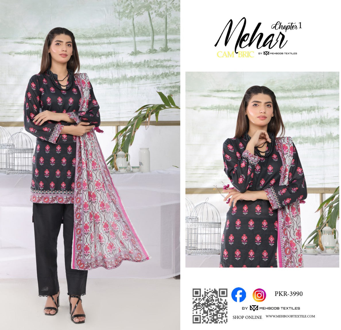 MEHAR Lawn 3P by Mehoob Textile