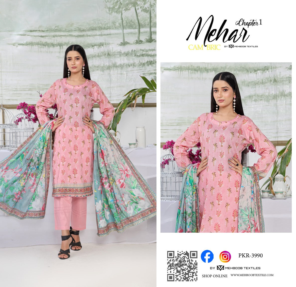 MEHAR Lawn 3P by Mehoob Textile