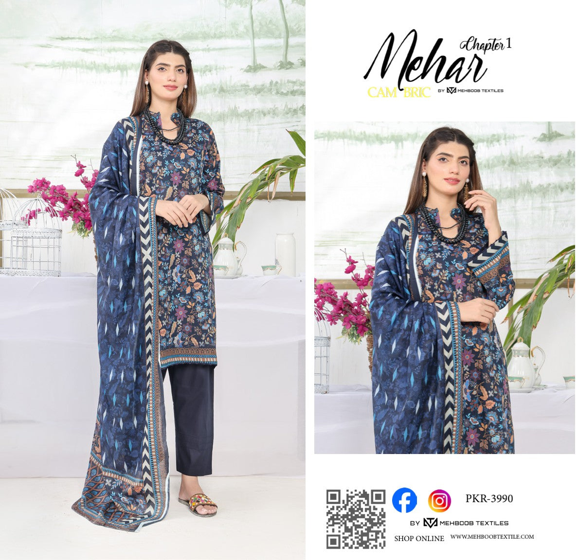 MEHAR Lawn 3P by Mehoob Textile