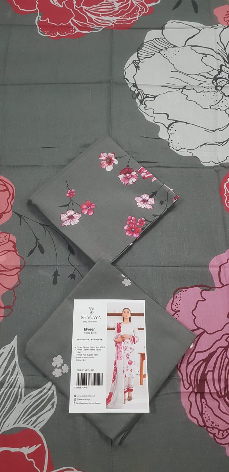 Shanaya 3 PC Unstitched Printed Lawn