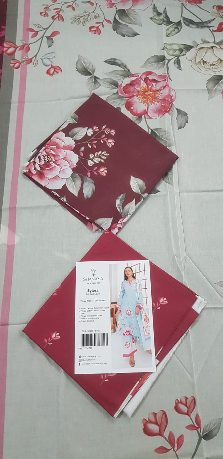 Shanaya 3 PC Unstitched Printed Lawn