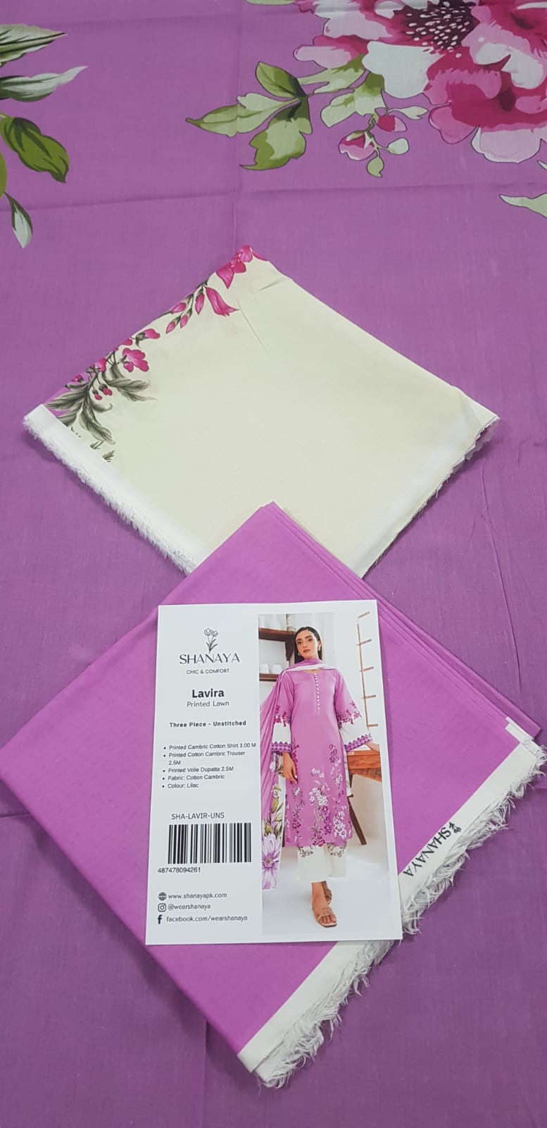 Shanaya 3 PC Unstitched Printed Lawn