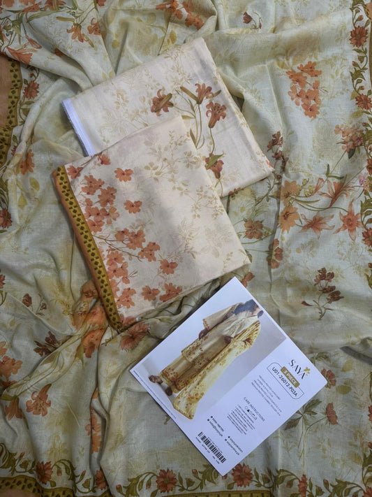 Saya Peach 3PCs Printed Lawn Unstitched Collection