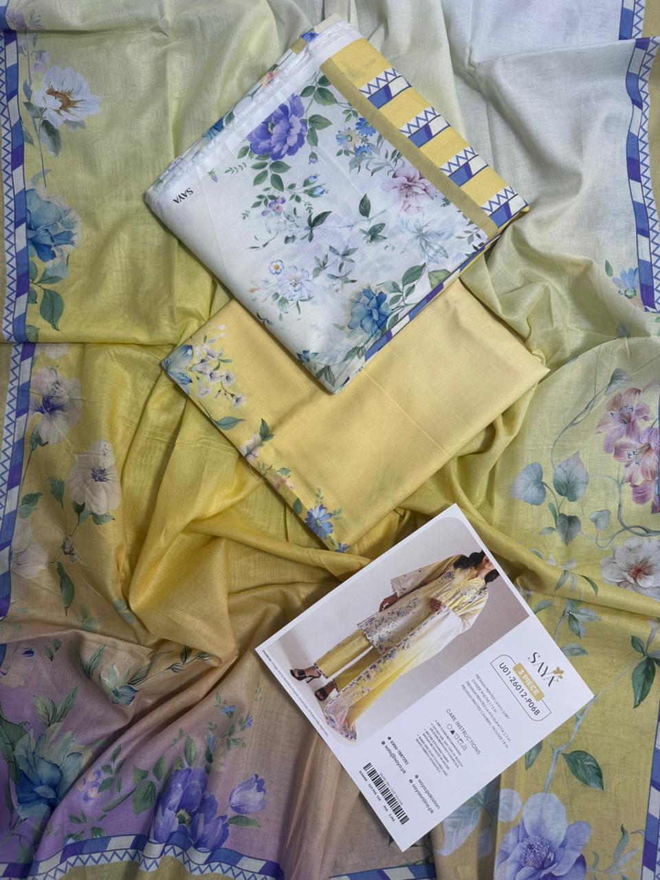 Saya Yellow 3PCs Printed Lawn Unstitched Collection