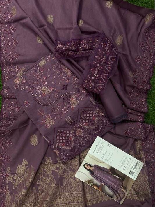 Bonanza Satrangi Plum Luxe Jacquard 3Pcs