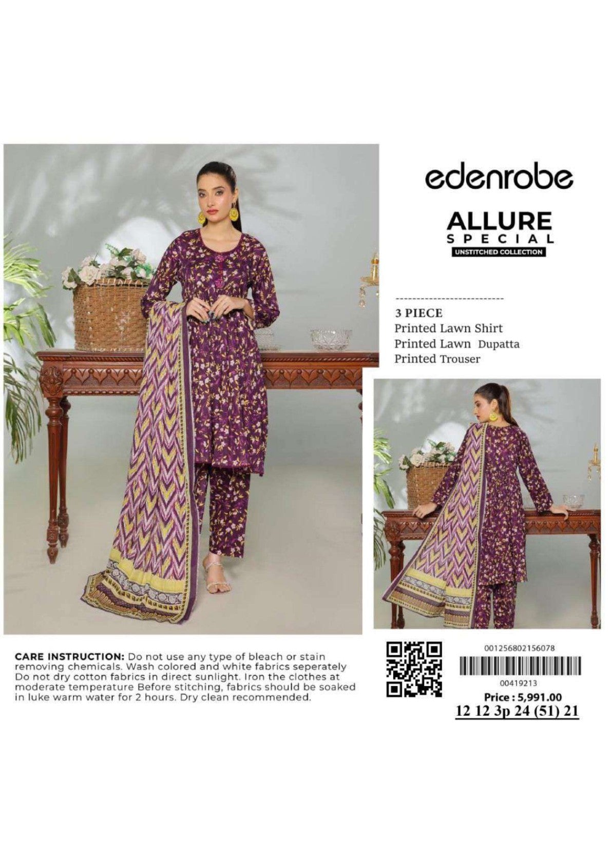 Edenrobe Allure Lawn 3P
