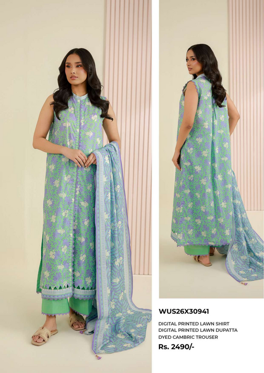 ZELLBURY Unstitched Lawn Collection 2026 Design # WUS26X30941