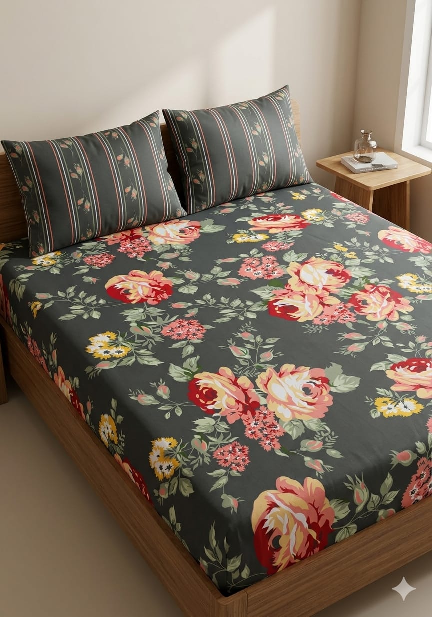 SALONIKA PURE COTTON BEDSHEETS Most Demanding Collection Full Printed King Size Bedsheets