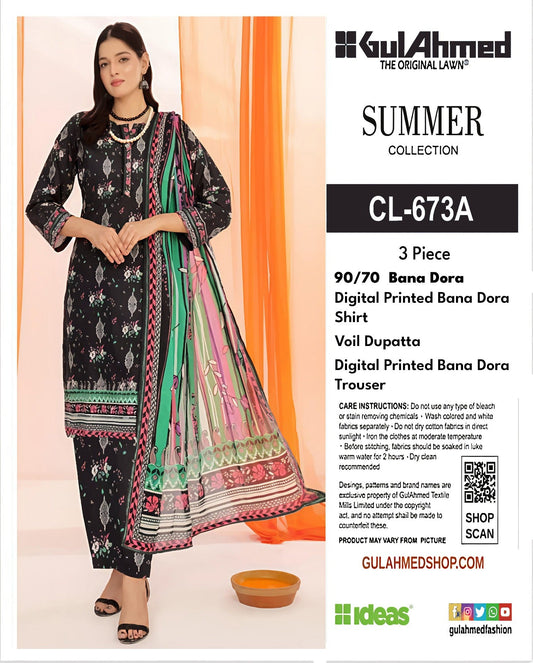 GULAHMED STRIPE LAWN BANADORA 3PC