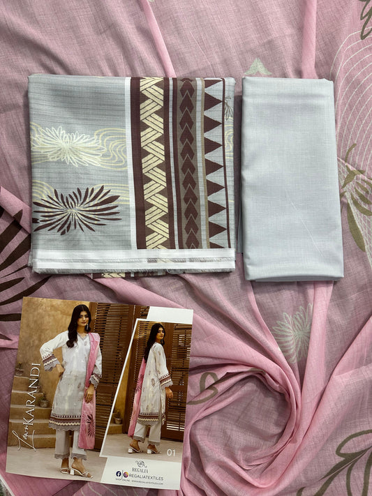 🌿✨ REGALIA TEXTILE – LAWN KARANDI DIGITAL PRINTED COLLECTION 2026 ✨🌿 Design #1