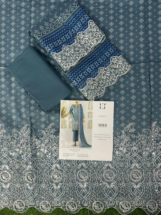 🌟🌿NISHAT LASERKARI – Embroidered Luxury Collection 2026🌿🌟
✨ Buy Lucky Textile Alert ✨ Design# LT_26112