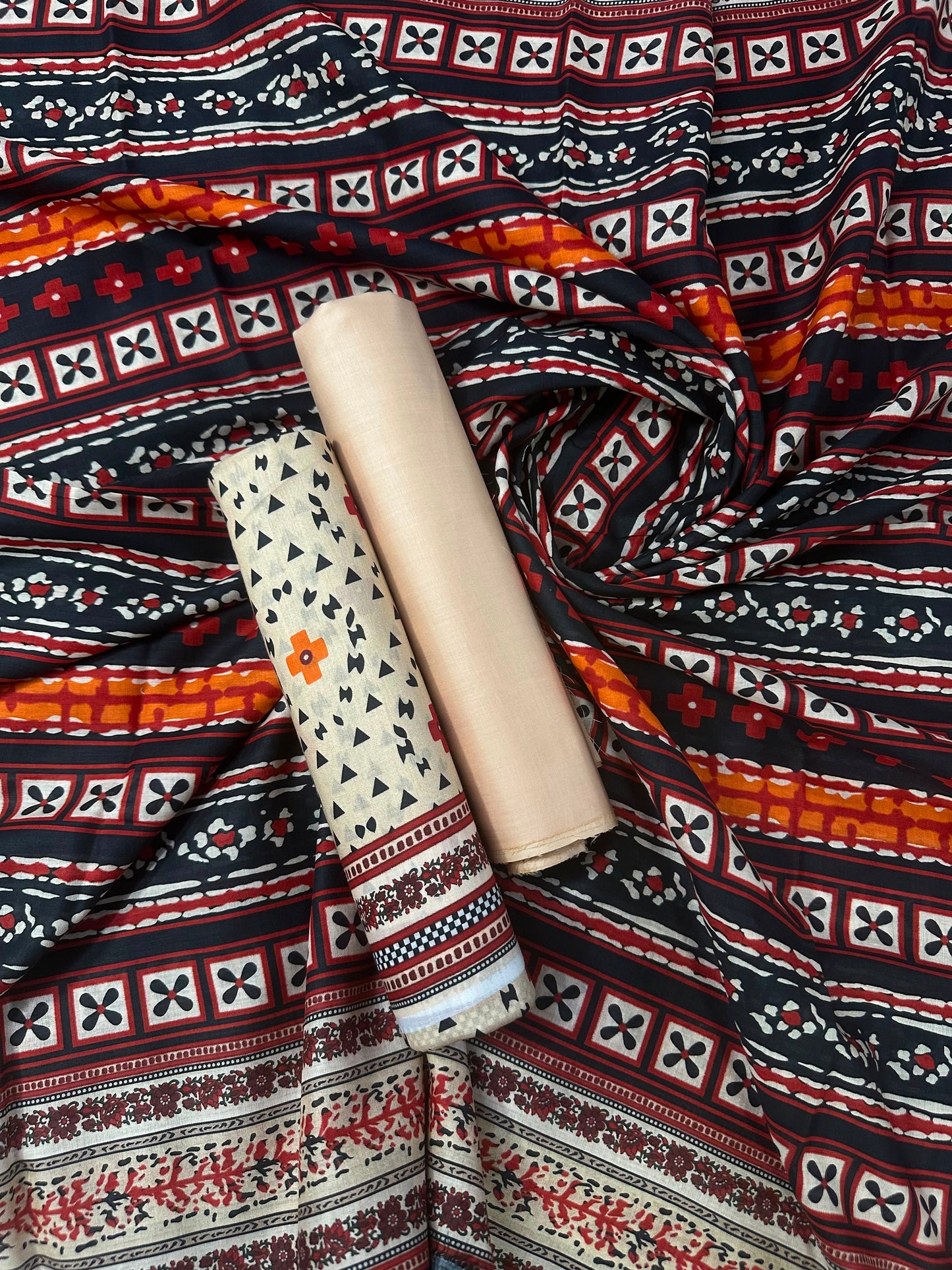 Bin Saeed Vol. 2 Peach Printed 3Pcs