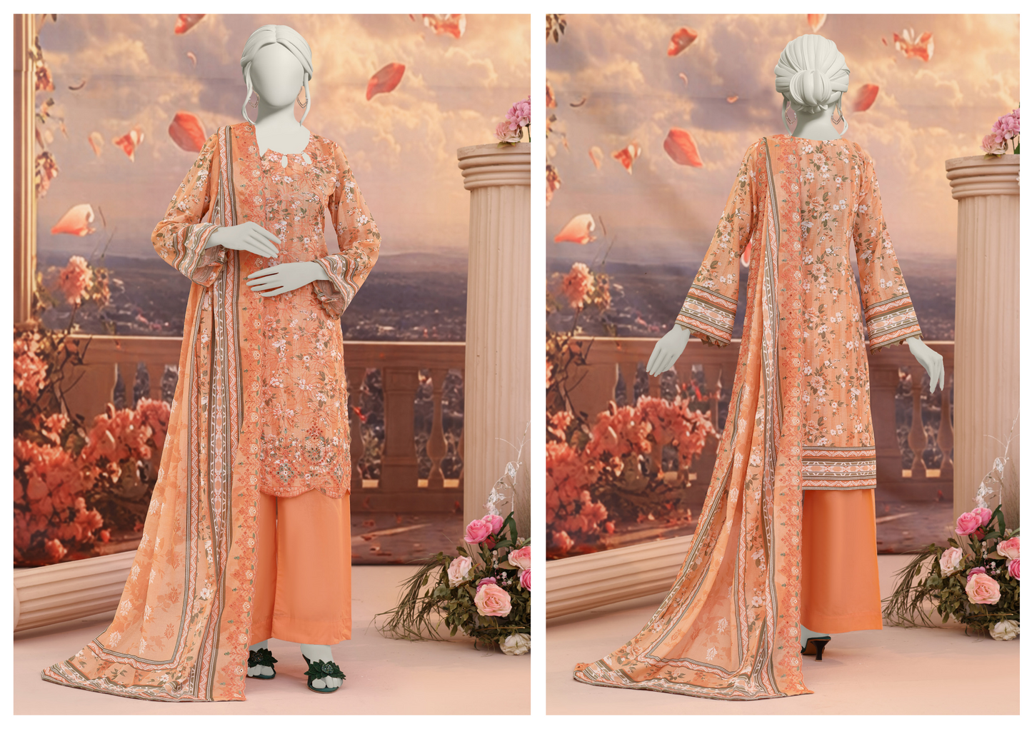 Almeerah Orange D -03 Luxchicn Collection