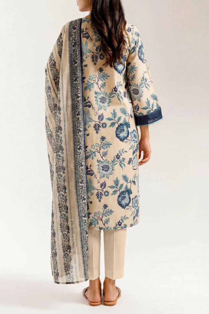 Saya Beige 3PCs Printed Lawn Unstitched Collection