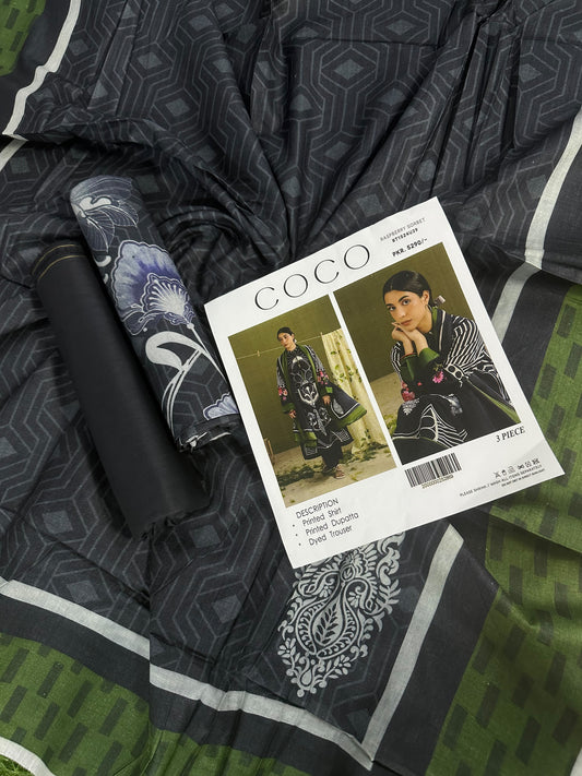 Coco Black-Grey Printed 3Pcs