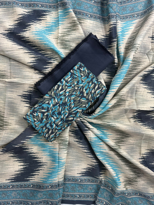 Bin Saeed By Zaman Blue Multi Printed 3Pcs