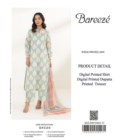 Bareezé Copy Unstitched Lawn 3 Pieces ❤️🔥