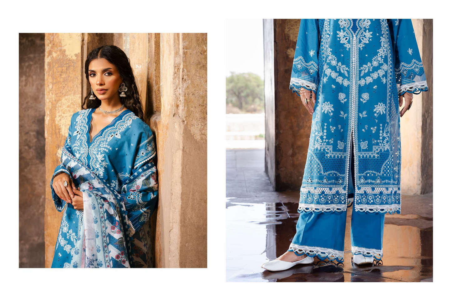 ZELLBURY 🌟 CHIKANKARI 💙 ROYAL BLUE ZARI ELEGANCE – WUS25E30832 💙