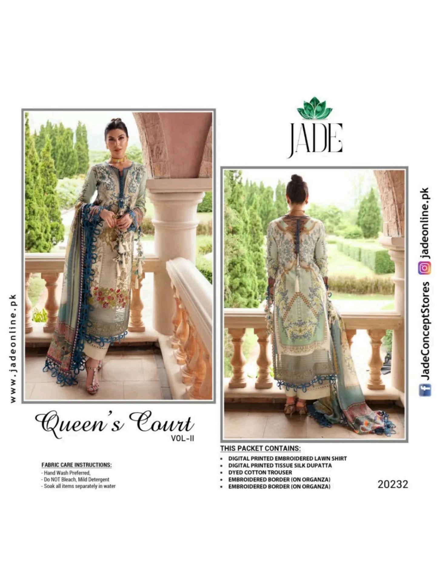 Jade Unstitched Lawn 3 Pieces in Wholesale Price 🔥🧡