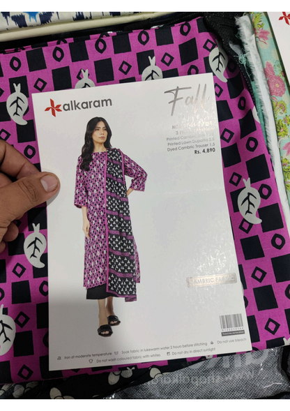 Alkaram 100% Original Cotton Camric 3 Piece 😉🧡 2k25
