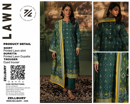 GulAhmed,Khaadi,Zellbury,Ego,Salitex,CrossStitch,Nishat,Firdous,Baroque,Maria.B,Alkaram ,SanaSafinaz Printed Unstitched 3P in 1299🇵🇰🌟