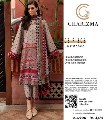 CHARIZMA LAWN COLLECTION 3 PIECE SUIT Design # 02