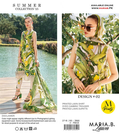 Maria.B Lawn Unstitched 3 Piece With Dyed Trouser/- 💞✨👌