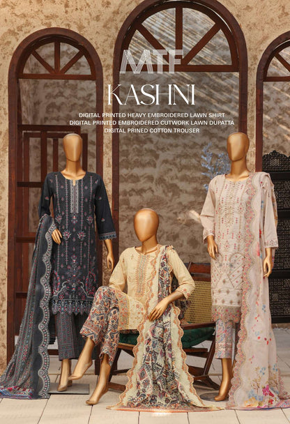 🌸 🌹 MTF – KASHNI ✨ Digital Printed Heavy Embroidered Lawn  2026
Collection ✨