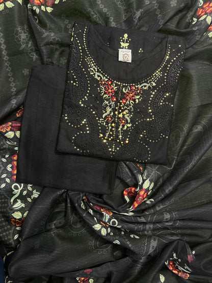 BQ EMBROIDERY STITCHED 3PCS RANDOMLY ANY COLOR/ ANY DESIGN
