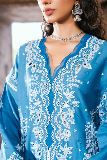 ZELLBURY 🌟 CHIKANKARI 💙 ROYAL BLUE ZARI ELEGANCE – WUS25E30832 💙