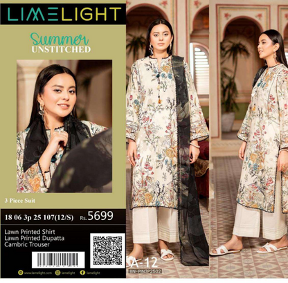 🌸 LIMELIGHT 🌸☀️ Summer 2025 ☀️💎 3 Piece Unstitched Lawn 💎