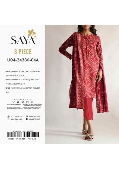 Saya  Cotton Khaddar 3P