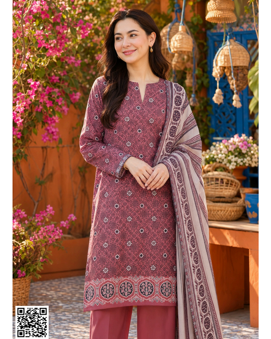 ZAMAN PRINTED UNSTITCHED 3PCS COLLECTION