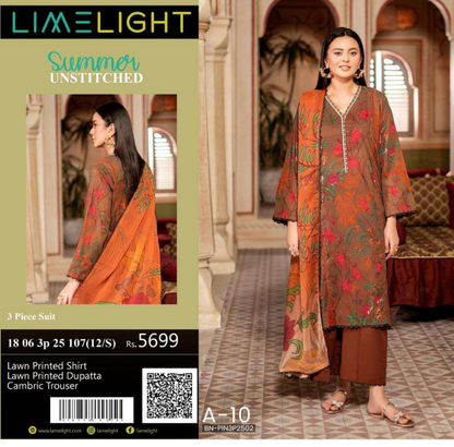 🌸 LIMELIGHT 🌸☀️ Summer 2025 ☀️💎 3 Piece Unstitched Lawn 💎