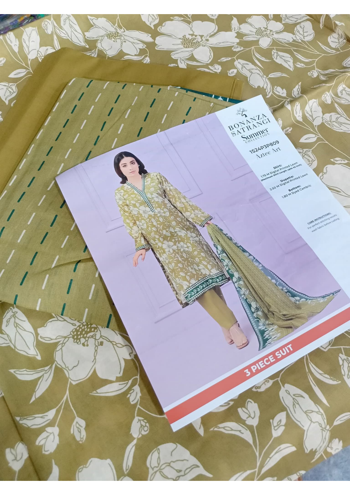 Bonanza Satrangi 100% Original Lawn Dupatta Unstitched 3 Piece