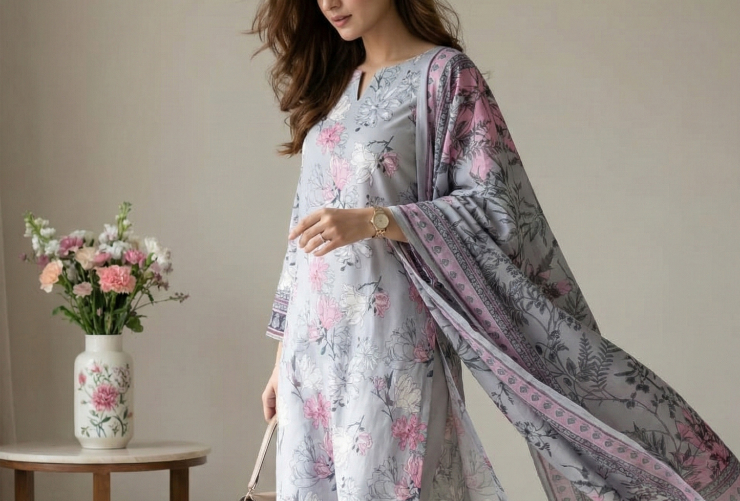 Salitex FLora Airjet Lawn 3PC Collection 2026 
by Sana & Sara Design #SSW6U3P370UT