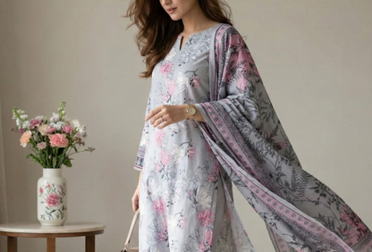 Salitex FLora Airjet Lawn 3PC Collection 2026 
by Sana & Sara Design #SSW6U3P370UT