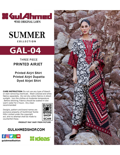 GulAhmed Unstitched LAWN  3PCS COLLECTION 2026 GAL-4