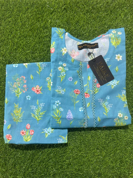 Saira & Samina Stitched CORDSET 2PCs Pure Lawn – Ready to Wear Collection