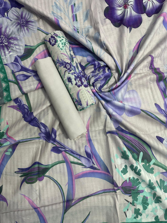 ZAMAN D-01 PRINTED UNSTITCHED 3PCS COLLECTION