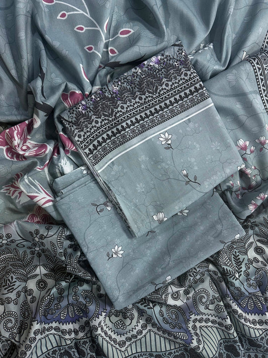 Shaista/Alhamra Grey Printed 3Pcs