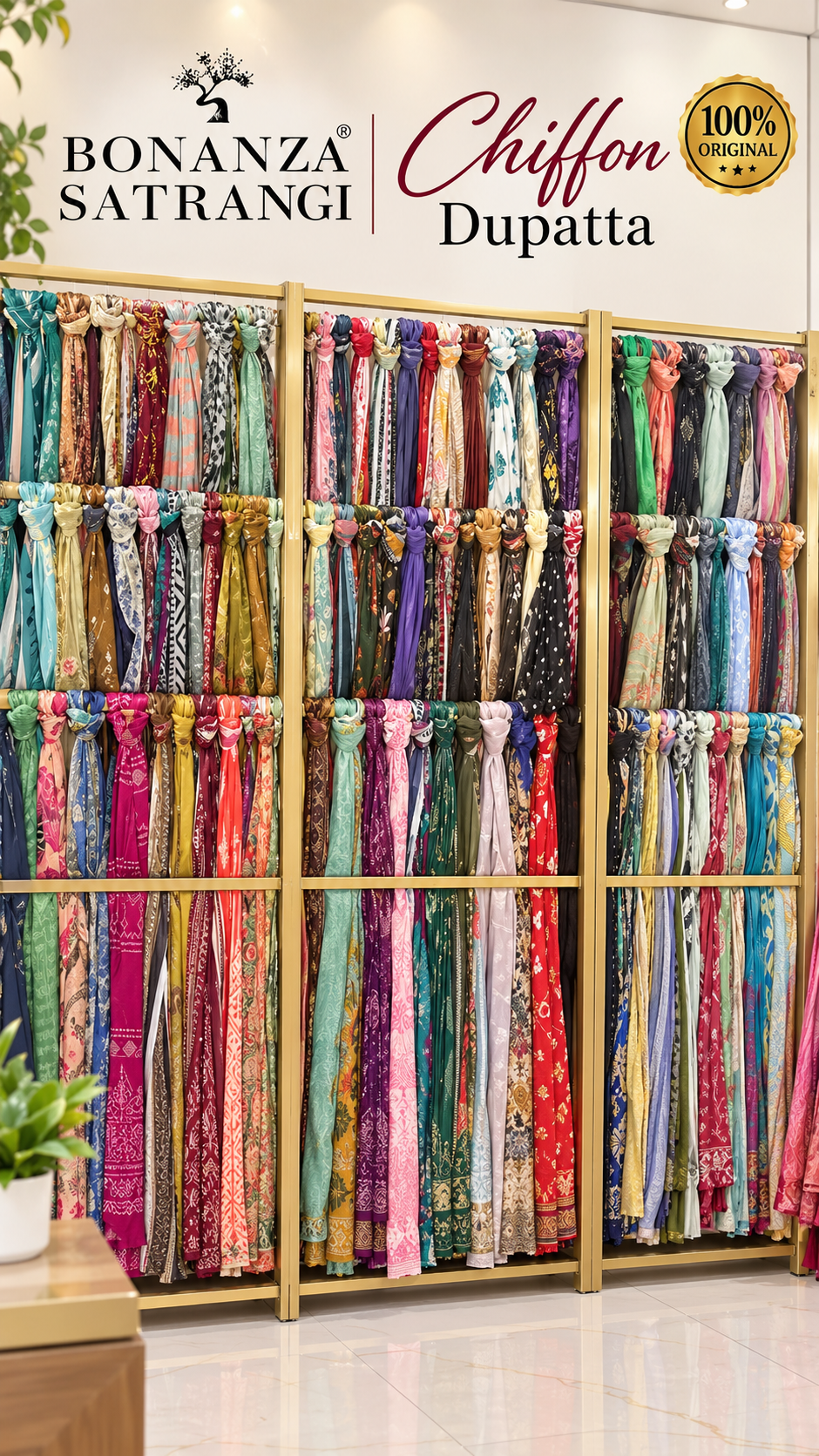 BONANZA SATRANGI CHIFFON RANDOMLY DUPATTA