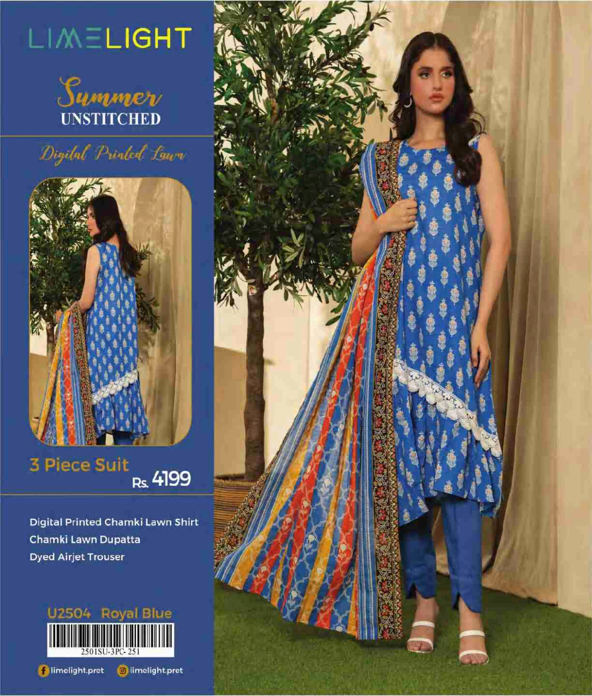 Limelight Chamkee Lawn 3Pcs 🔥
